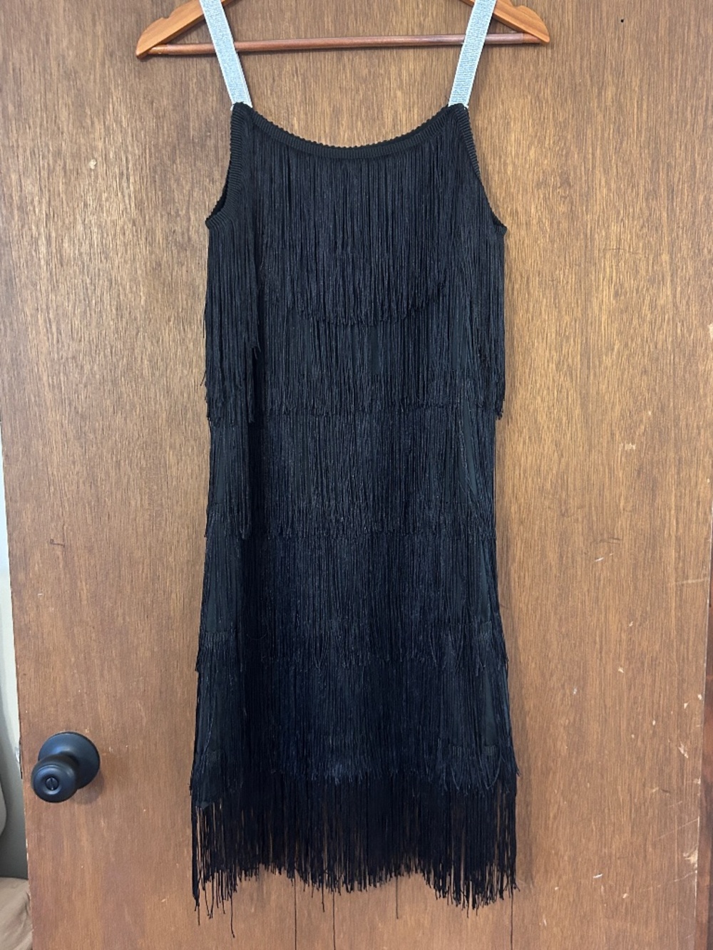 Black flapper fringe dress